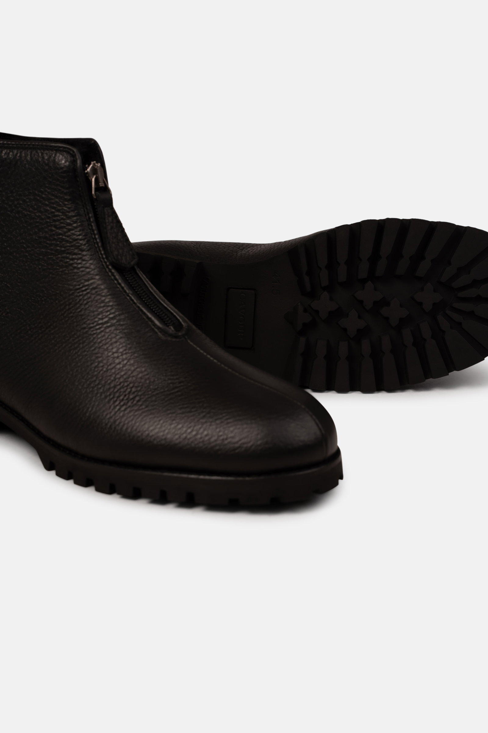 Cortina Zip Boot Grain Black - Boots - Cavour
